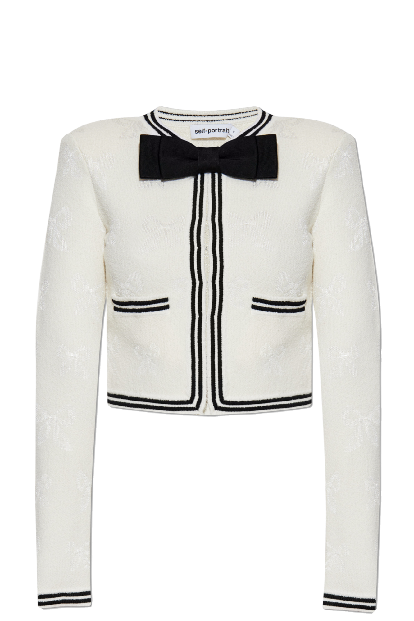 Self-Portrait Cardigan with Bow Brooch | Women's Clothing